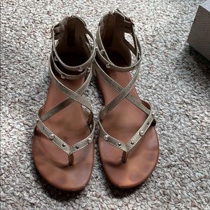 Jade pearl stone gladiator sandal